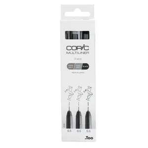 Copic Multiliner fineliner 3 pcs Black Cool gray Warm gray
