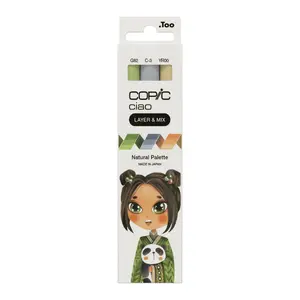 Copic Ciao Marker 3 pcs Chisel/Brush Beige Light Green Light Grey