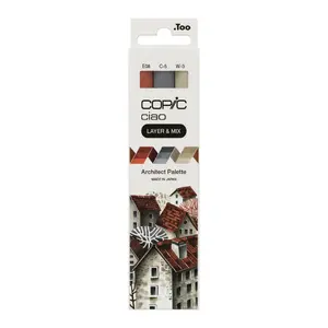 Copic Ciao marķieris LAYER & MIX Arhitektūras palete 3 gab. Plakanā/otā Bēšs Brūns Silti pelēks