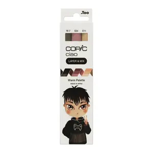 Copic Ciao marķieris LAYER & MIX Siltā palete 3 gab. Širklis/otkā Bēšs Rozā Siltais pelēks