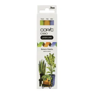 Copic Ciao marķieris LAYER & MIX Botanic Palette 3 gab. Plakans/OTiņa Zils Zaļš Oranžs