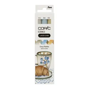 Copic Ciao Marker LAYER & MIX Cozy Palette 3 pcs Chisel/Brush Beige Light Blue Warm Gray