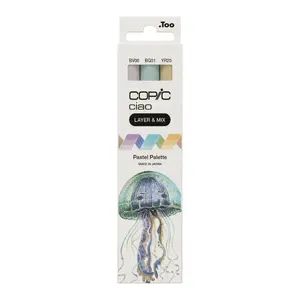 Copic Ciao Marķieris LAYER & MIX Pasteļa palete 3 gab. Plakans/OTip Blue Purple Yellow