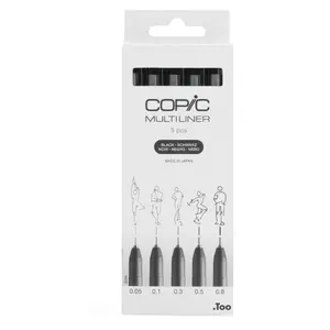 Copic Multiliner fineliner Multi Black 5 шт Copic Multiliner Цвета для письма: Черный Тип точки: Мульти Форма: Круглая