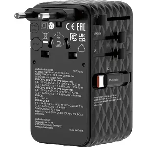 Зарядное устройство VERBATIM Charge 'n' Travel 70W 2C 30186 — дорожное зарядное с двумя USB‑C портами, суммарная мощность 70 Вт