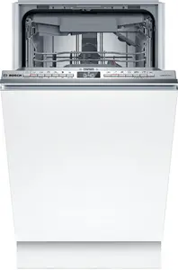 Fully built-in slimline dishwasher Bosch SPT4EMX17E with 10 place settings, 6 programs, built-in display, and energy class B