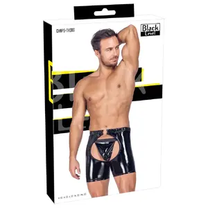 Мужские виниловые chaps Black Level модель 28905501701, чёрные, размер S, без шага и спины, эластичный пояс