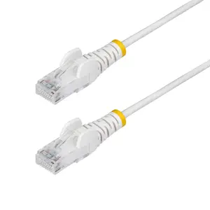 StarTech.com 10m White Slim CAT6 Ethernet Cable, Snagless, 100W PoE, UTP, LSZH, 28AWG Pure Bare Copper Wire, RJ45 Network Patch Cord