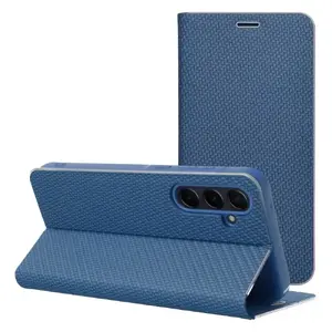 Phone sleeve LUNA Book Carbon for Samsung A54 5G, blue