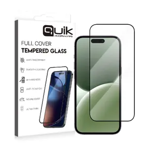 Aizsargstikls Quik QK-TG-IPH-16-PR (ar rūdītu stiklu) — pilna pārklājuma aizsardzība Apple iPhone 16 Pro