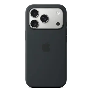 Silikona vāks Apple iPhone 17 Pro melns ar MagSafe