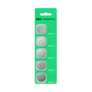 Button Lithium Battery Green Cell CR2016 3V — Pack of 5