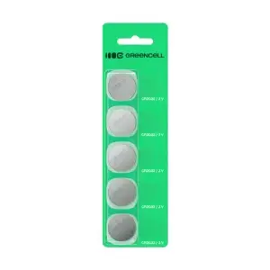 Coin Cell Battery Green Cell CR2032 3V — Pack of 5
