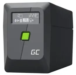 Nepārtraukta strāvas padeve Green Cell Line-Interactive 6.5 kVA, 360 W, 2 AC kontaktligzdas, 12 V 7 Ah VRLA, USB, tornis, melns