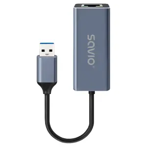 Сетевая карта SAVIO AK-83 USB Type-A — RJ-45 (м), 5 Гбит/с, чёрная