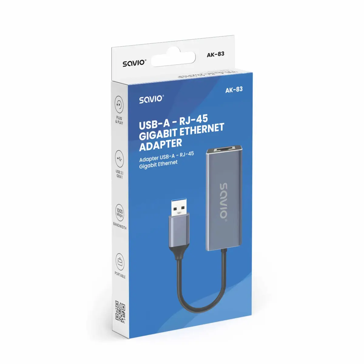 SAVIO AK-83 USB Type-A на RJ-45 сетевой адаптер Photo 4