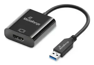 USB-A to HDMI Audio and Video Converter MediaRange MRCS232, 20 cm cable, black