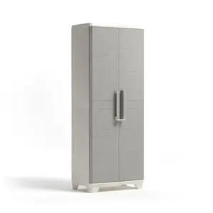 Высокий шкаф Keter 29210299, пластиковый шкаф для хранения 68×39×173 см, светло-бежевый/светло-серый