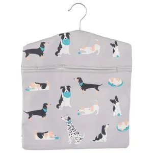 Laundry Peg Bag Beldray LA032005DFEU7 with Dog Print, Wall-Mounted Fabric Peg Storage