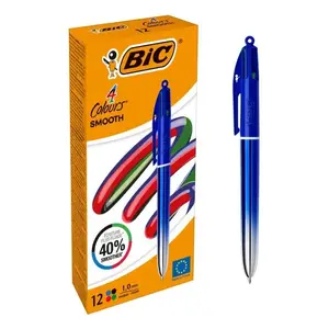 Izvelkamā pildspalva BIC Colors Smooth 12 gab Melna Zila Zaļa Sarkana