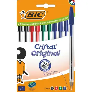 Stick ballpoint pen BIC 516354 assorted colours medium 10 pcs