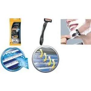 Disposable razor BIC FLEX 4-blade cartridge design, single-use shaver, model 8896951