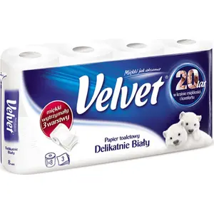 Toilet Paper Velvet VLK-4100457 — 8 rolls, soft white