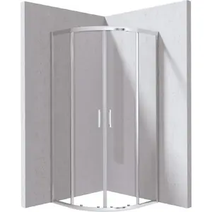 Semi-circular shower cabin deante KYP_0099P 90x90 cm, corner enclosure, sliding doors