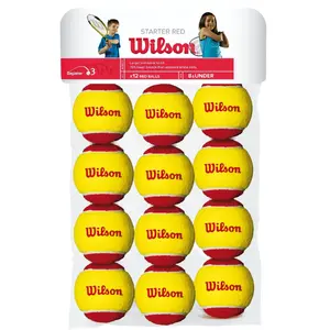 Tenisa bumbiņas Wilson Starter Red 12 gab. Gumija Sarkana Dzeltena