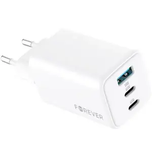 Сетевое зарядное устройство forever TC-08-65ACC с 2x USB-C портами, суммарная мощность 65 Вт