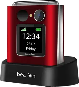 Flip phone Beafon Fold 10 Silver Line Red-Silver Dual SIM