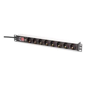 Устройство распределения питания Digitus DN-95436 PDU 8 AC розеток 1U Черный Серебристый