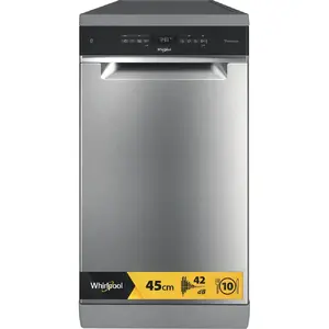 Whirlpool WH6FB10BS7A0X Freestanding Slimline 45 cm Dishwasher with 10 Place Settings 9 Programs 42 dB Stainless Steel