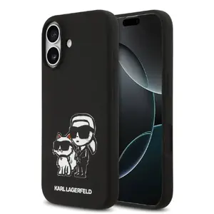 Чехол Karl Lagerfeld из жидкого силикона для iPhone 17 черный с MagSafe