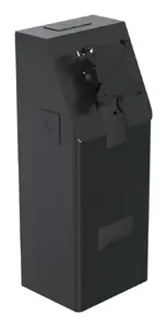 Ergonomic Solutions SpacePole Kiosk Mini Wall Mounted Kiosk Set Black Metal for up to 27 inch screens with VESA 75/100, tilt adjustable, and peripheral integration