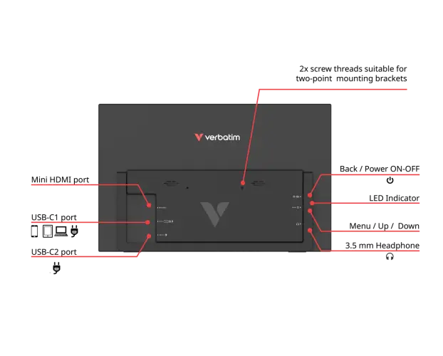 Портативный монитор Verbatim 15.6" FHD Touch Photo 6