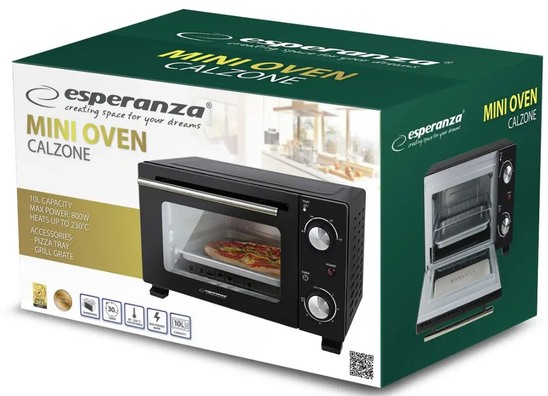 Mini cepeškrāsns ESPERANZA EKO007N — 10 l, 800 W Photo 10