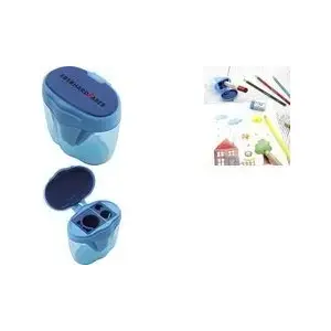 Pencil Sharpener Faber-Castell Dosenspitzer dreifach — three-hole metal can sharpener, blue