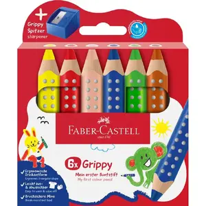 Восковой карандаш Faber-Castell 110635 Синий Зеленый Оранжевый Розовый Красный Желтый 6 шт.