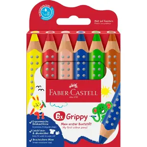 Восковой карандаш Faber-Castell 110630 Синий Зеленый Оранжевый Розовый Красный Желтый 6 шт
