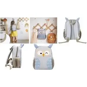 Mini backpack Faber-Castell 577603 — kindergarten kids owl design, synthetic fabric, purple/beige