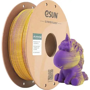 3D printing filament PLA Matte Dual 1.75 mm by eSun, purple/yellow, 1 kg spool