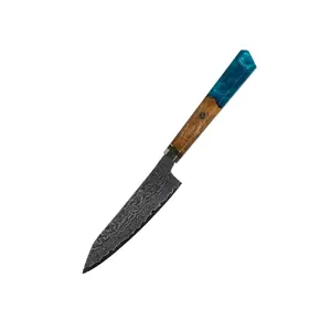 Kitchen Utility Knife Usugiri JH-D-015, 5.1-inch Damascus Steel Blade