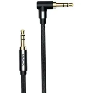 AUX audio kabelis Quick QA-210 3,5 mm 1 m — 3,5 mm vīrietis‑vīrietis, garums 1 m