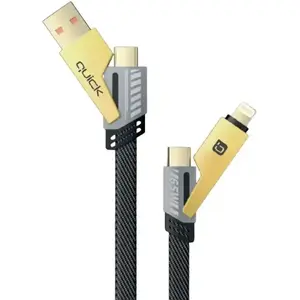 Multipārošanas kabelis Quick QB-100 4in1 1,2 m — 4 savienotāji vienlaicīgai uzlādei