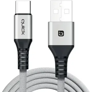 Uzlādes un datu kabelis USB uz USB-C Quick QB-142, garums 1.5 m