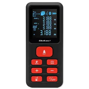 Laser distance meter QOLTEC 50688 with LCD display, measuring range up to 120 m