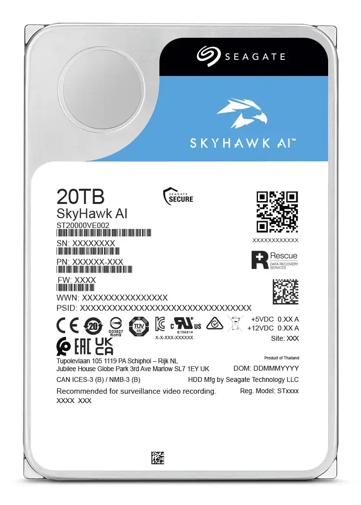 SEAGATE SkyHawk AI ST20000VE004 20 TB iekšējais HDD Photo 4