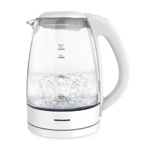 Электрический чайник Heinner HEK-2200GWH 1.7 л 2200 Вт Стеклянный корпус Прозрачный белый