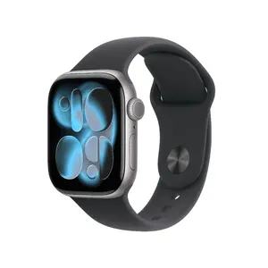 Viedpulkstenis Apple Watch Series 11 GPS 42mm Tumši pelēks alumīnija korpuss Melns sporta siksniņa M/L
